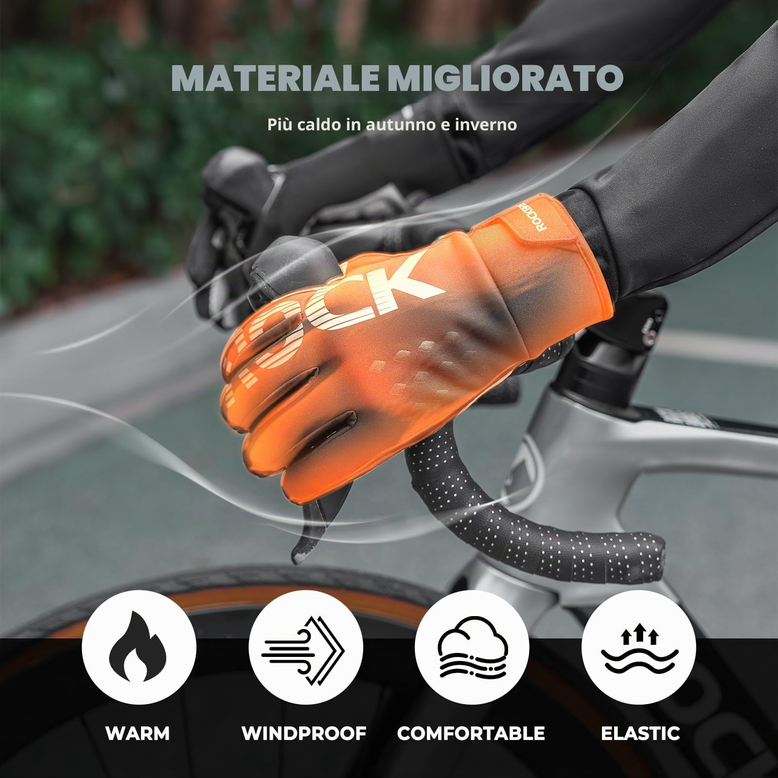 ROCKBROS Guanti Termici Invernali da Uomo e Donna, Guanti Bici Touch Screen per Corsa, Ciclismo, Arrampicata, Escursionismo, Sciare, Attività All'aperto