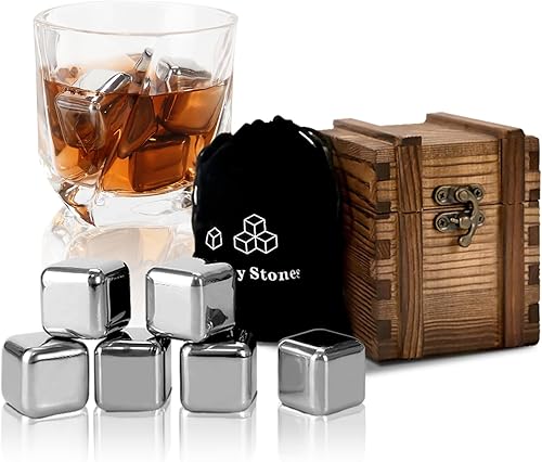 ZTZAZER Piedras de whisky de metal, regalos únicos de inauguración de la casa para hombres que lo tienen todo, accesorios geniales para papá,