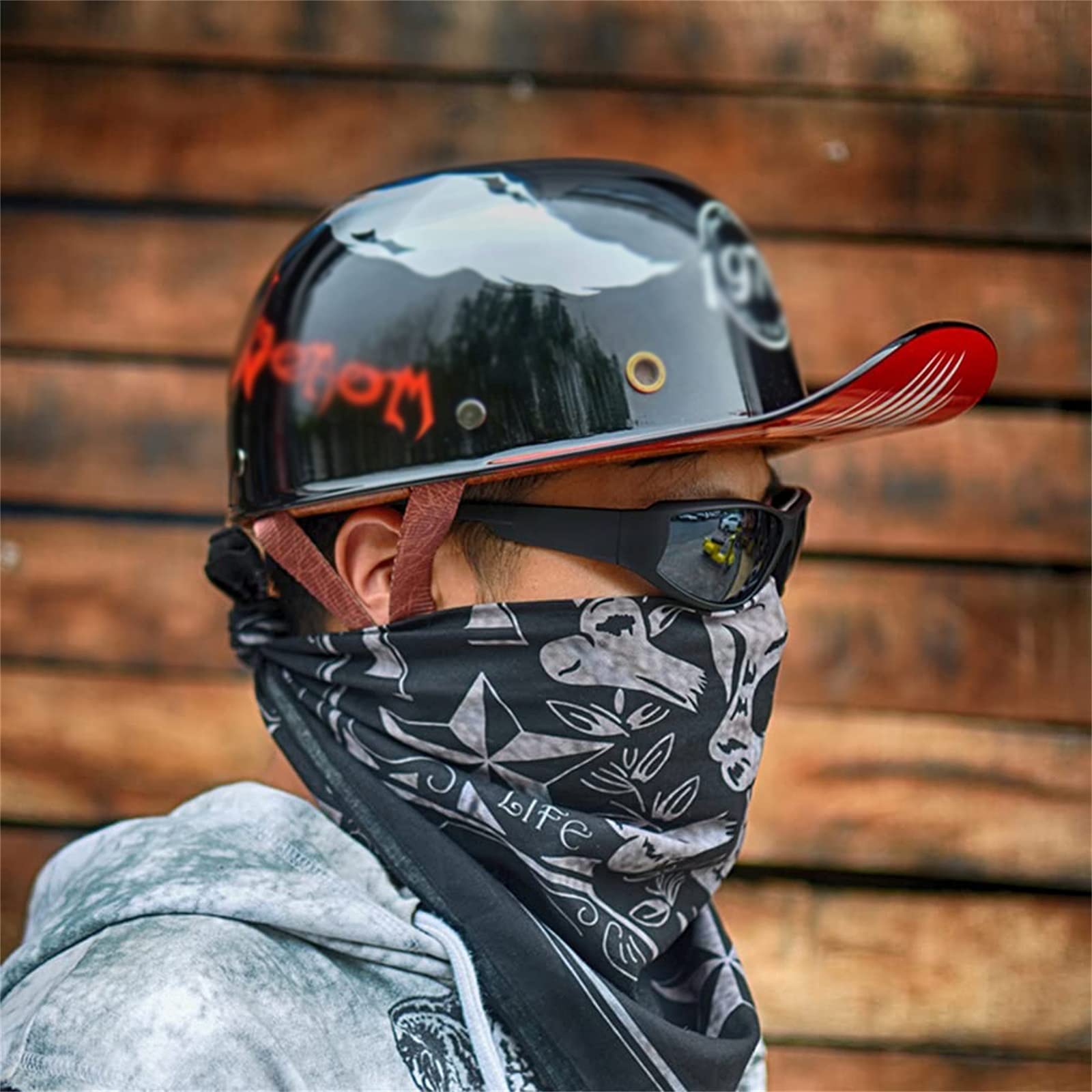 Casque Moto Demi-Casque Rétro ECE Homologué - Style Casquette Baseball - Pour Scooter Et Cruiser