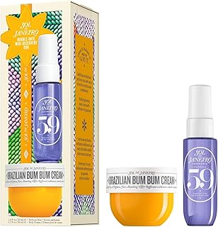 Sol de Janeiro Double Date Beauty Gift Set | Travel Size Brazilian Bum Bum Body Cream 1.7 fl oz & Cheirosa 59 Perfume Mist Mini 1 fl oz | Limited Edition Beauty Minis Trial Set