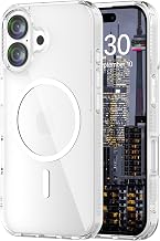 Magnetic for iPhone 16 Plus Case, Compatible with MagSafe, Slim Design, Anti-Slip & Shockproof, Resists Yellowing, Clear