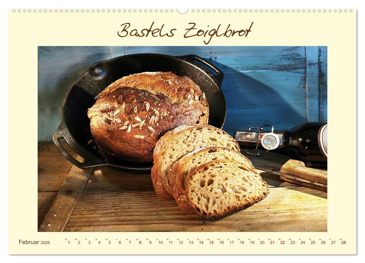 Mein liebstes Brot (hochwertiger Premium Wandkalender 2026 DIN A2 quer), Kunstdruck in Hochglanz: Hausgebackene Sauerteigbrote mit Rezeptverweis (CALVENDO Lifestyle)
