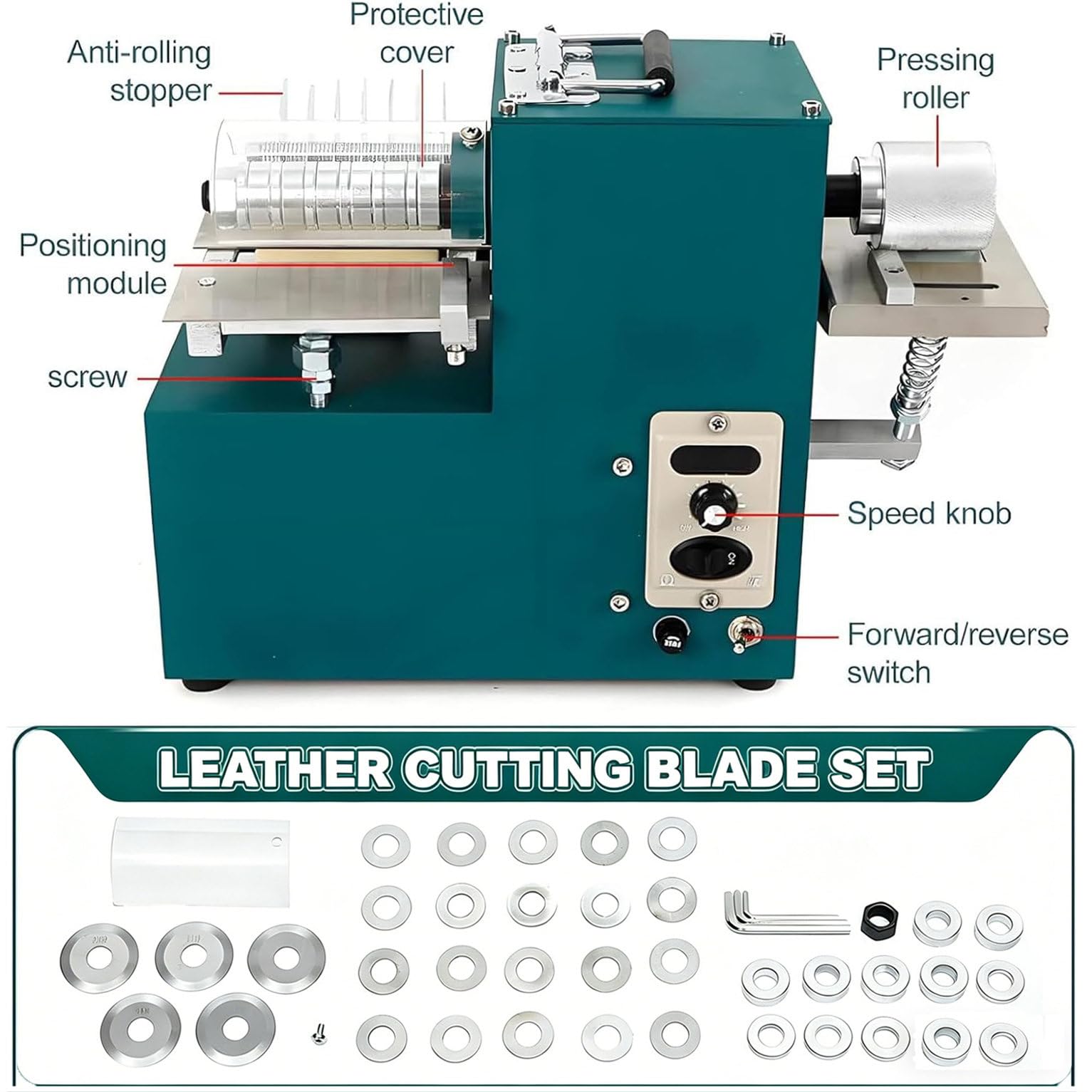 Cortadora De Cuero Eléctrica De Doble Cabezal para Tiras De Cuero, para Trabajos En Cuero, con Ancho De Corte De 2 a 86 Mm Y Grosor Inferior a 3 Mm, Ideal para Cuero, Calzado, Bolsos Y Papel