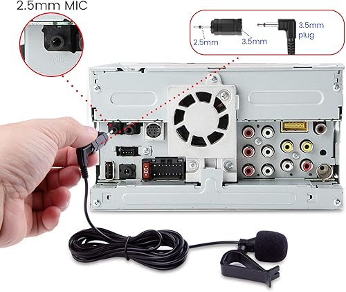 Miniatura 5 de weishan Micrófono de coche de 0.138 pulgadas, reemplazo de micrófono de radio de coche para Pioneer Kenwood Boss JVC Sony Jensen Alpine Unidad