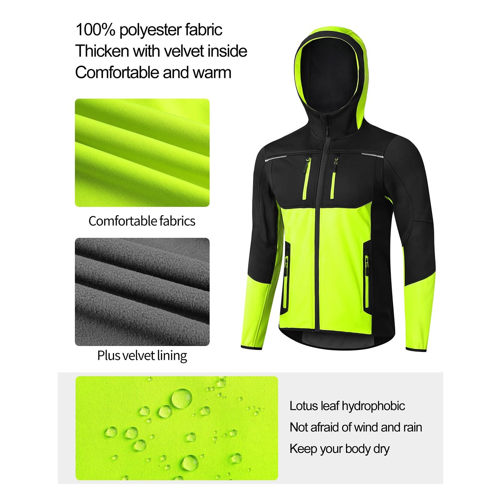 Chaqueta de ciclismo para hombre, impermeable, forro polar, chaqueta de