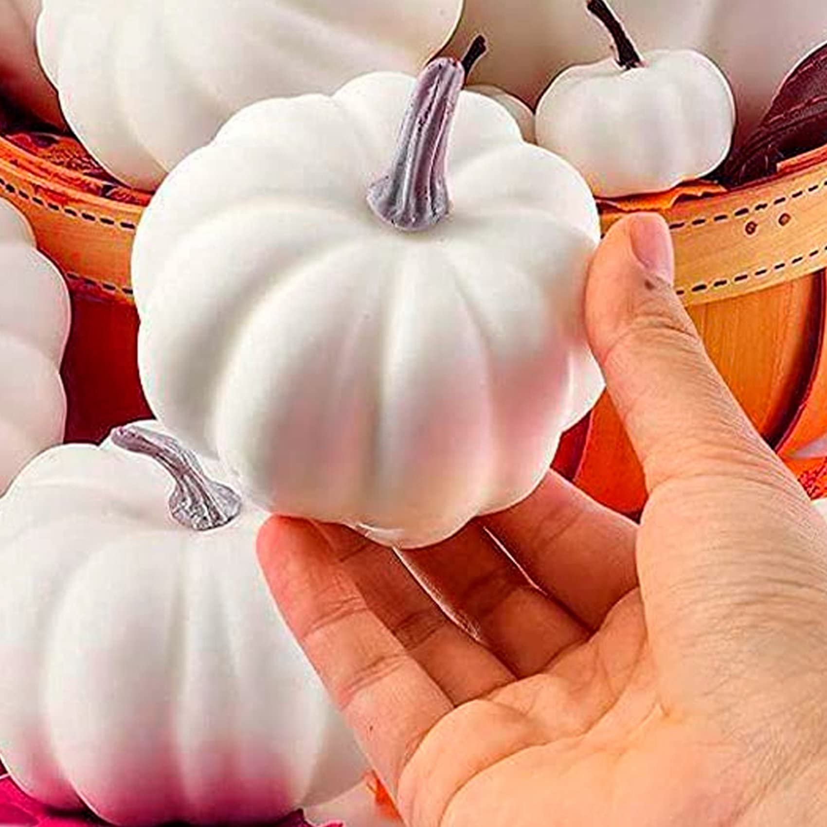 Decorazione di Artificiale Bianca di Halloween Decorazione di Halloween del Ringraziamento del Nucleo del Desktop della di Schiuma di Halloween 28 Pezzi