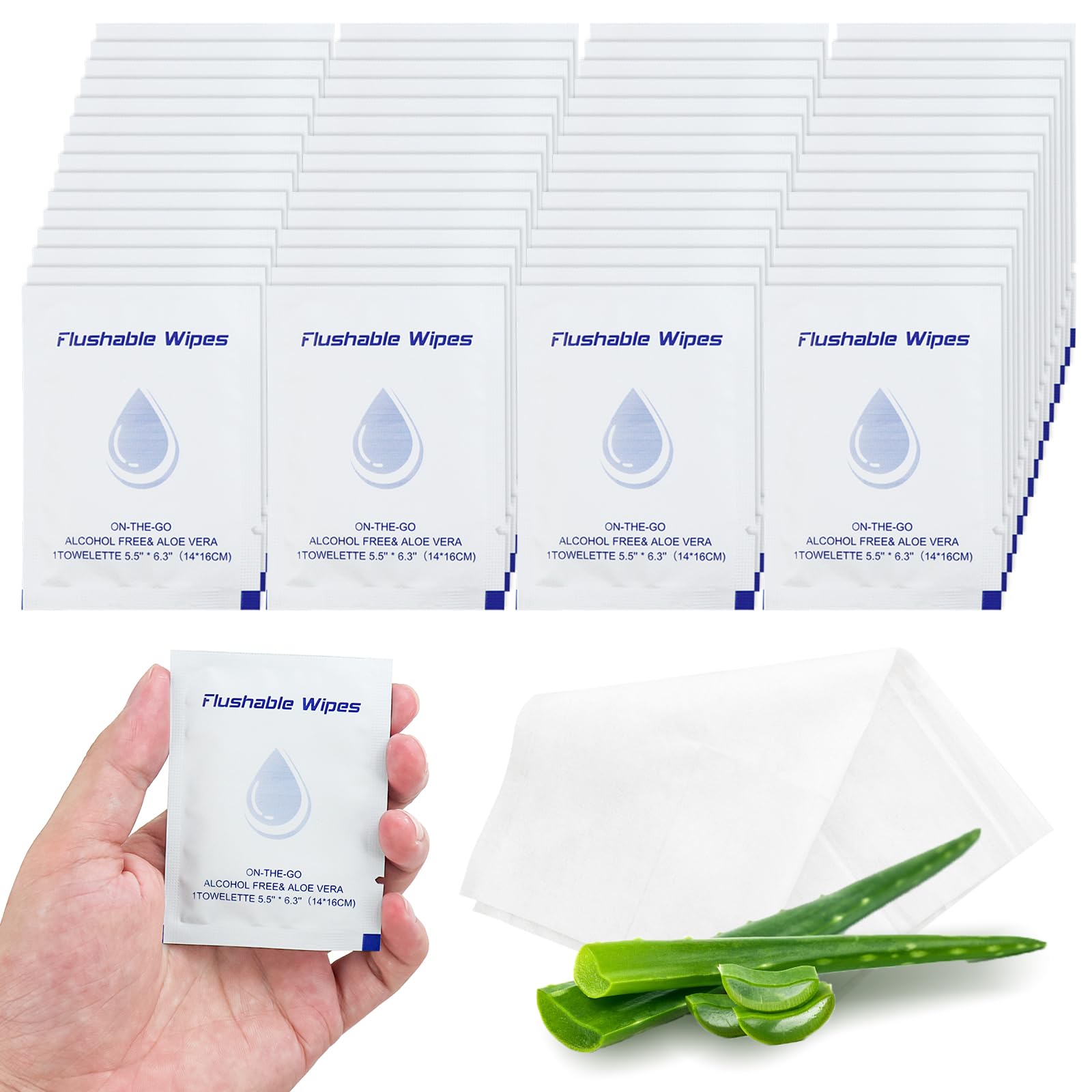 twoworld Flushable Wipes Travel Size Individually Wrapped for Women and Men,Unscented Wet Wipes Travel Size for Adult,Women,Men,Girl and Homeless (