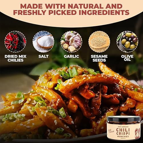 Miniatura 5 de Aceite de chile caliente, aceite de oliva picante de 7 onzas, salsa picante gourmet multiusos con ajo, semillas de sésamo y pimientos