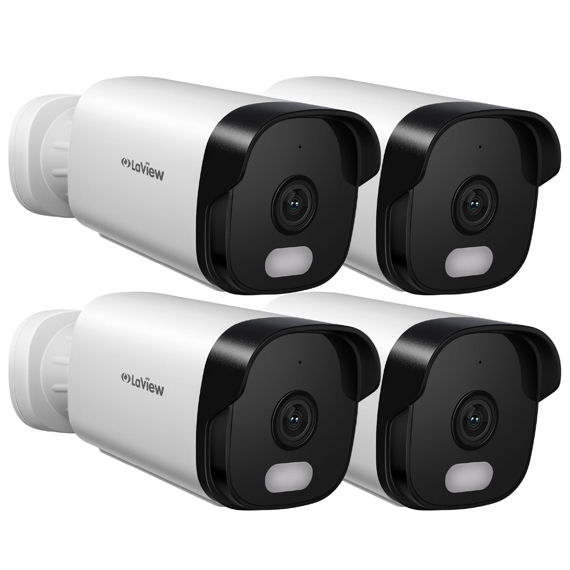 LaView 5MP Security Camera Outdoor with Color Night Vision,3K Wired Cameras for Home Security,IP65 Waterproof Camera, 24/7 Live Video,2 Way Talk,Cloud Storage/SD Slot,Compatible with Alexa(4 Pack)