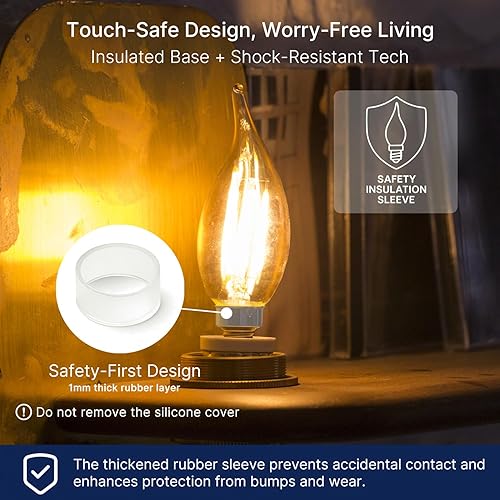 Miniatura 3 de FLSNT Bombillas LED para candelabro, bombillas LED CA11 E12 regulables, 2700 K, blanco suave, 4 W (equivalente a 40 W), 450 lúmenes, paquete de 6