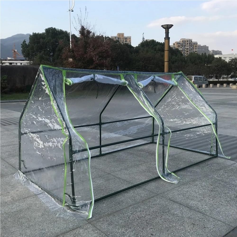 Szklarnia 180x90x90cm z przezroczystą osłoną roślinną z PVC i ramą, odpowiednia do ogrodów wewnętrznych i zewnętrznych, uprawy nasion warzyw(PVC 180 triangle)