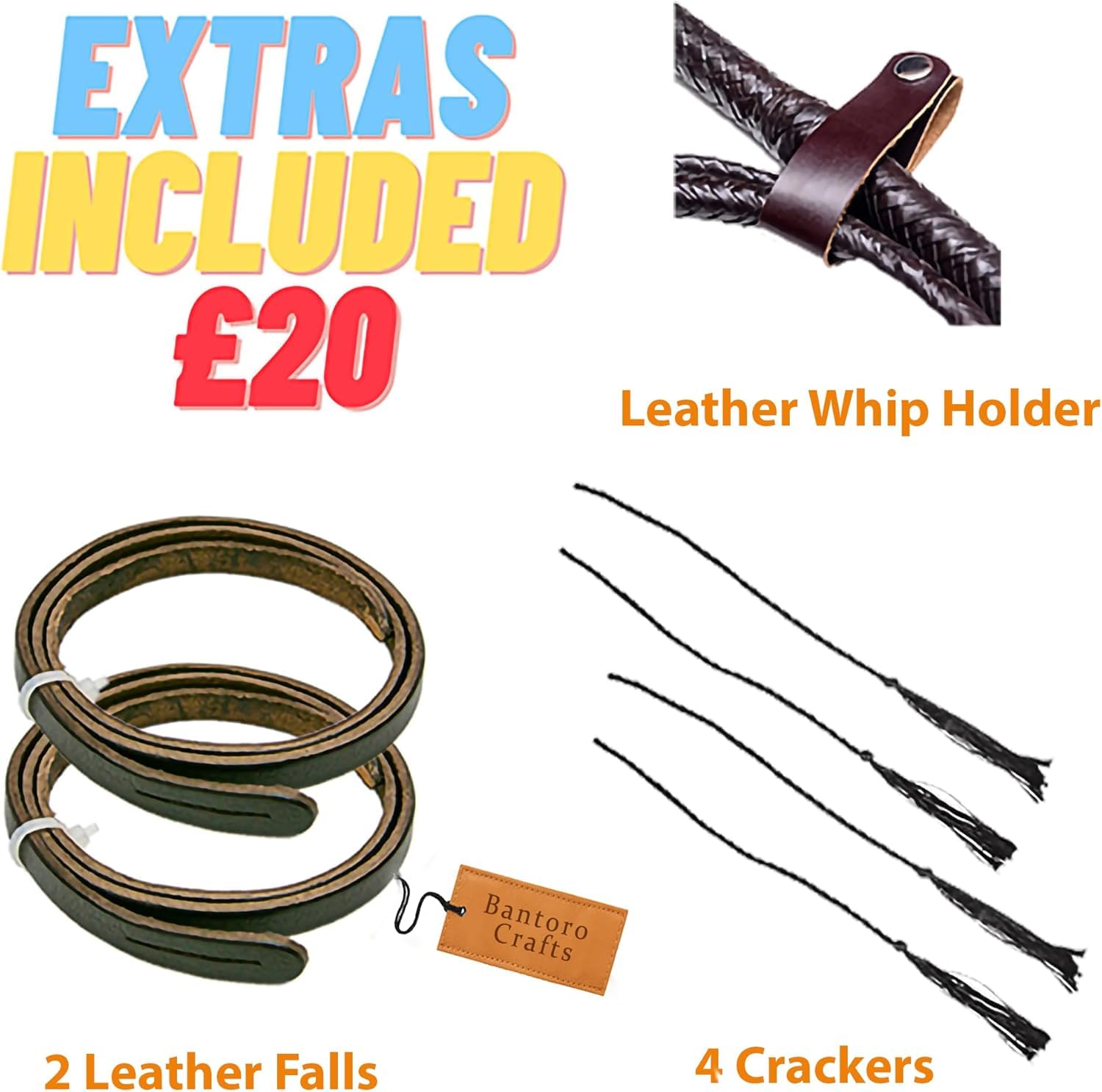 Indiana Jones látigo Cuero de Canguro Bull Whip 16 Hilos Trenzados Bullwhip de Cuero Trenzado Ecuestre, Vientre de Cuero y Refuerzo de Cuero en el Interior, marrón