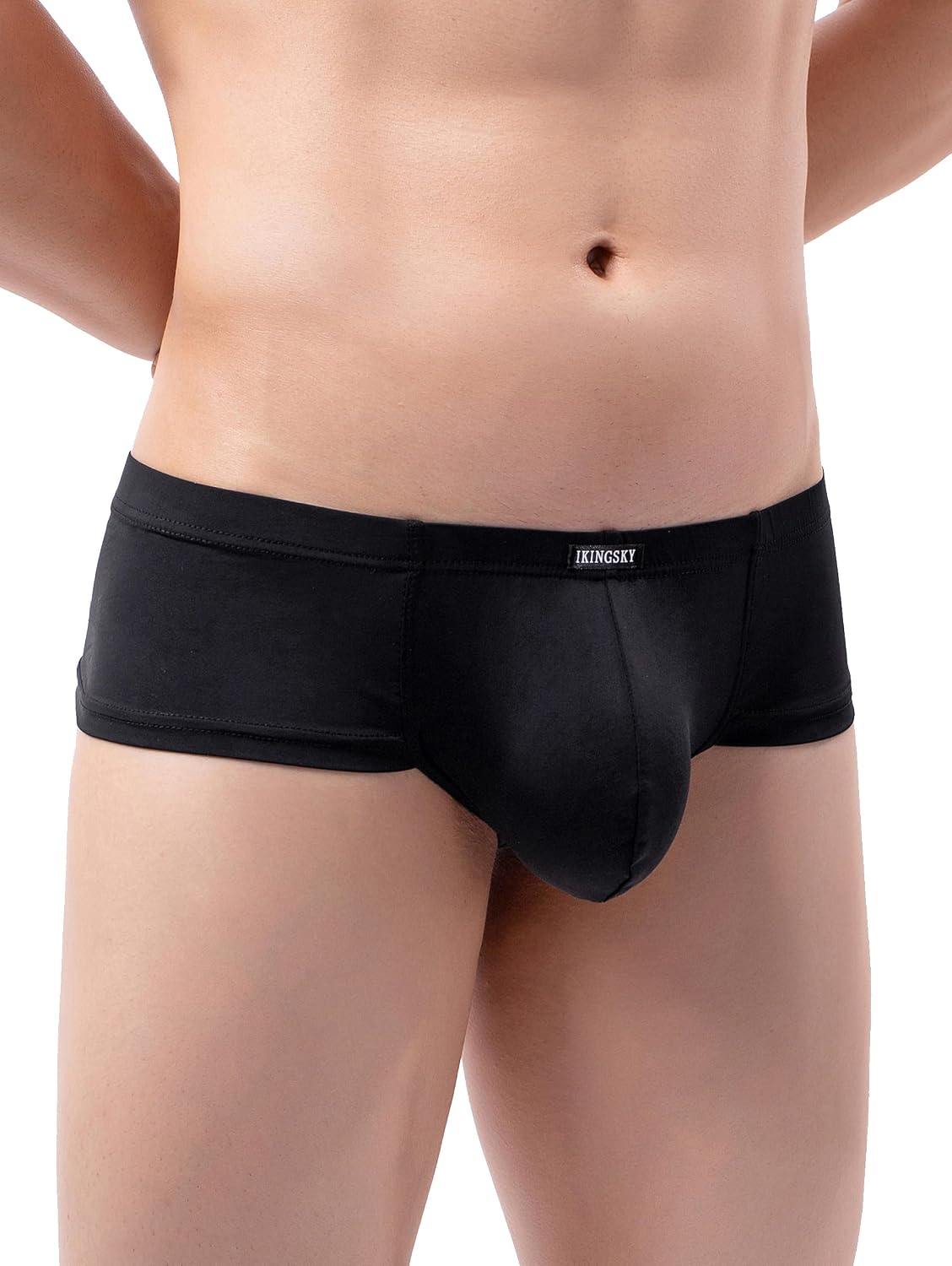 iKingsky Men's Silky Cheeky Boxer Briefs Sexy Brazilian Back Mens Underwear Smooth Mini Cheek Thong Under Panties