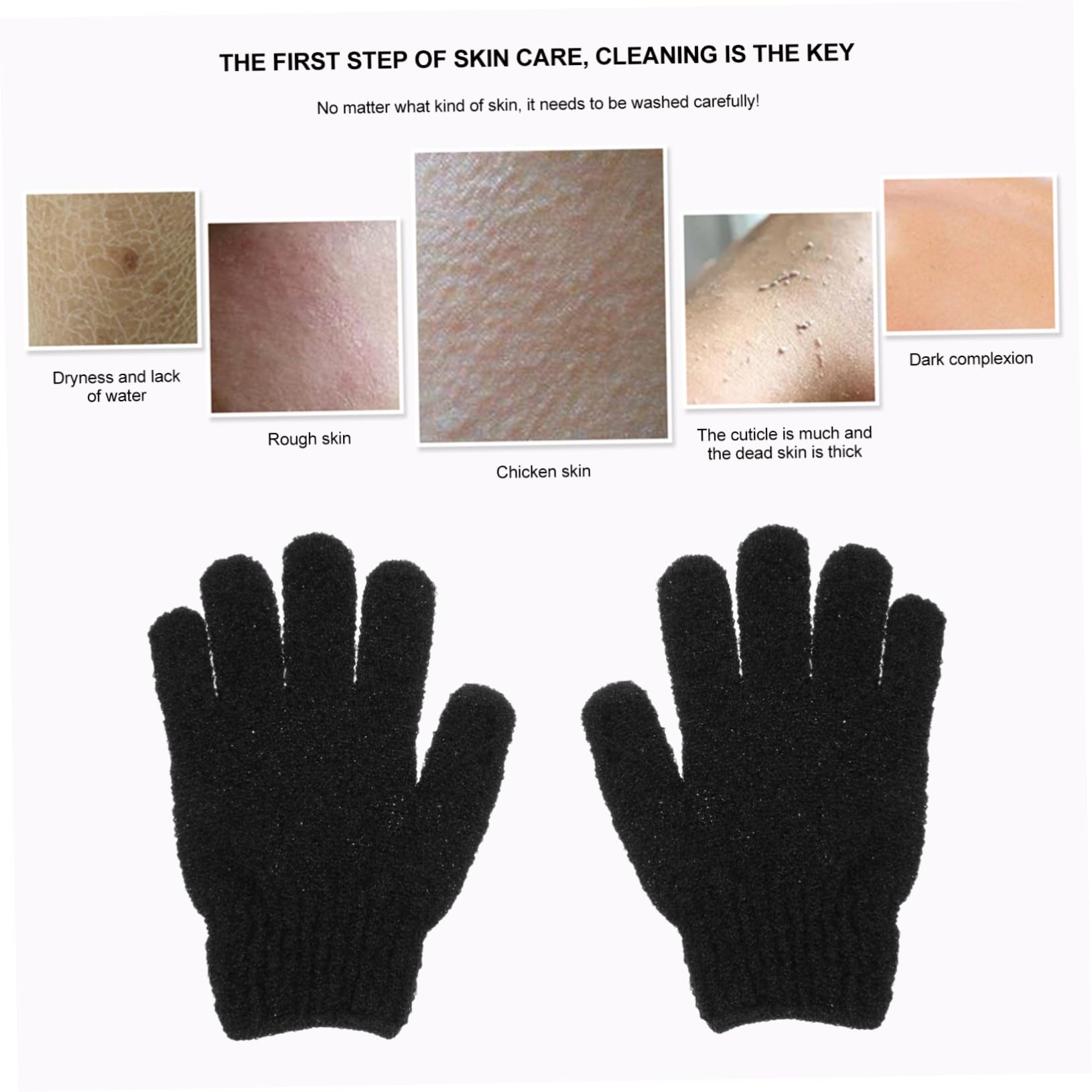 Healifty 12 Paia Guanti Scrub Schiena Scrub Corpo Uomo Guanti Per La Pulizia Del Corpo Guanto Da Bagno Esfoliante Spugna Esfoliante Morto Asciugamano Per Il Viso Poliestere Cinque Dita