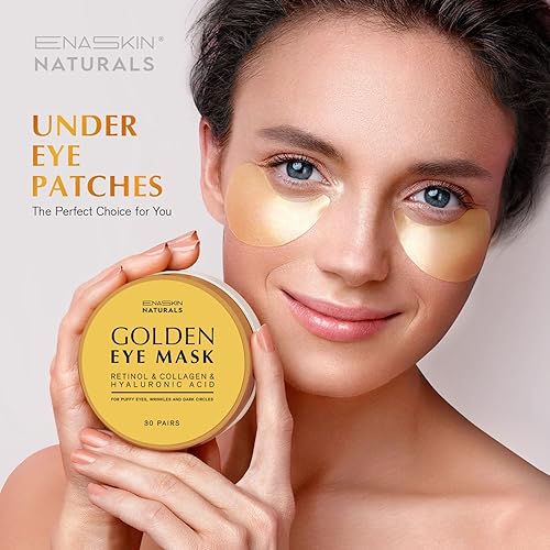 Miniatura 9 de Enaskin Naturals Parches para debajo de los ojos, máscaras para debajo de los ojos para hinchazón, almohadillas de gel de ojos de oro de 24