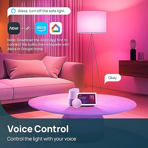 Miniatura 4 de Linkind Bombillas inteligentes, bombilla inteligente de 1600 lm (equivalente a 100 W), funciona con Alexa y Google Home, RGBTW bombilla que cambia