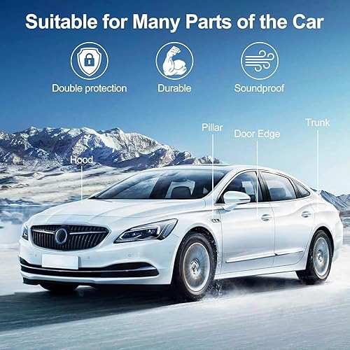 Miniatura 4 de Burlete para Puerta Automotriz de 10 Pies, Tira de Sellado de Borde de Goma para Puerta de Automóvil con Bulbo Superior, Fácil de Instalar para