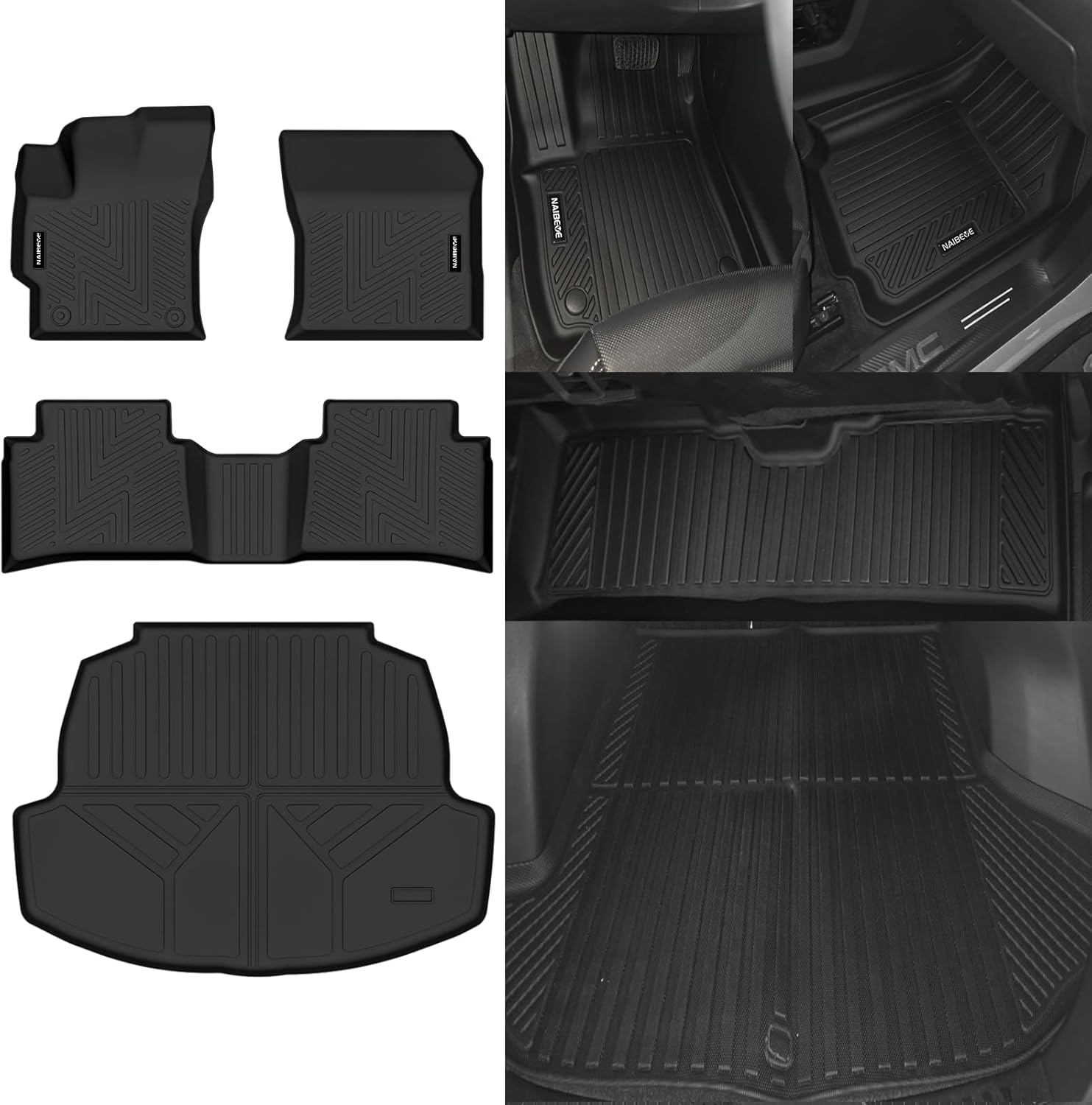 naibeve floor mats for toyota corolla sedan 2020-2024 2025 2026 (not for corolla cross & hatchback)- all weather for toyota corolla floor mats cargo mat trunk liner cargo liner