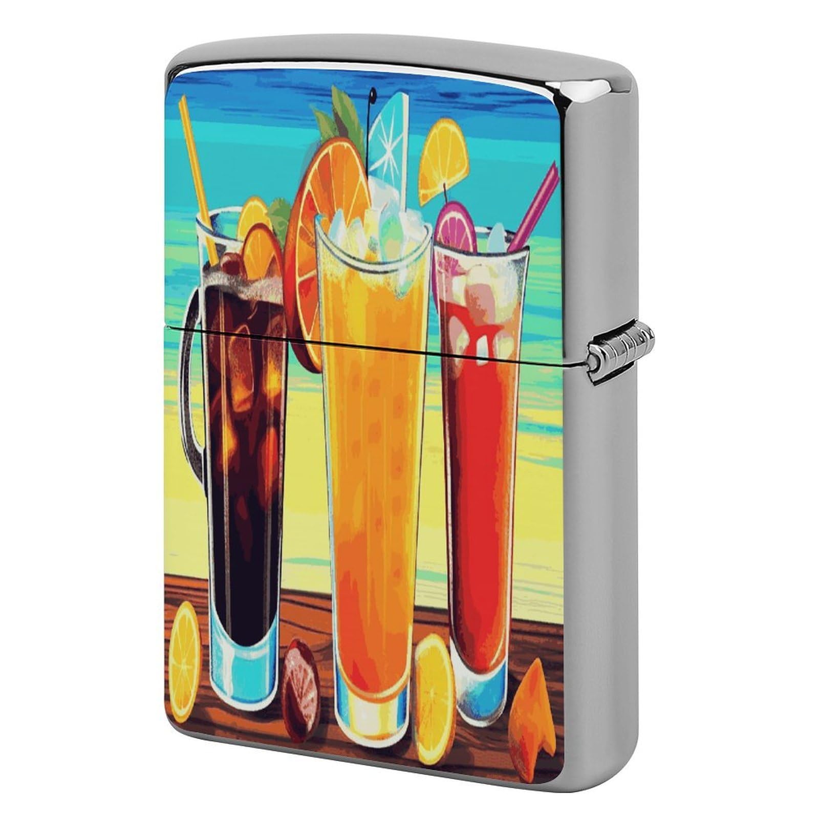Btcowzrv Style Happy Hour Metal Lighter Case Sleeve Cover Holder