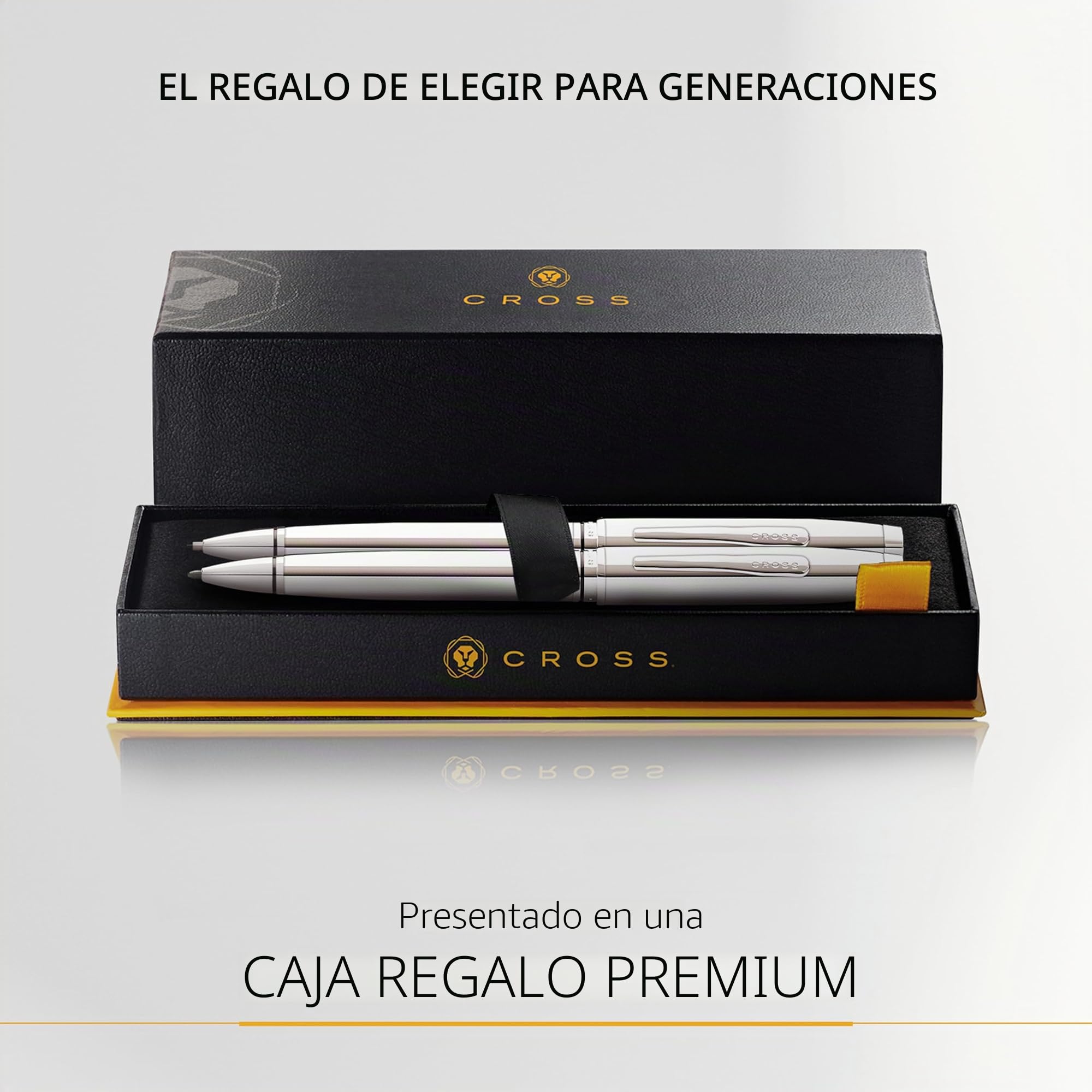 CROSS Coventry - Juego de bolígrafo y portaminas (KS: ancho de trazo M, DB 0,7 mm, incluye embalaje de regalo), cromado brillante