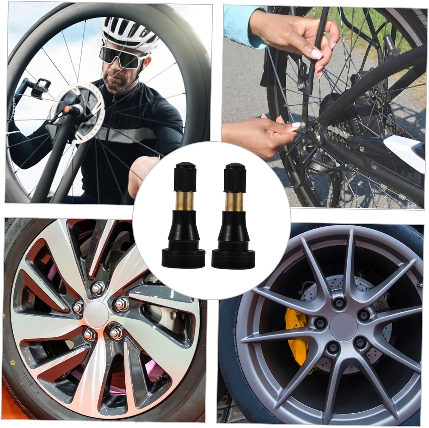 High Pressure Rubber Valve Stems 6pcs for Tubeless Tires Sturdy Tire Valve Extensions for Cars and Trucks Leakproof Design for Enhanced Performance