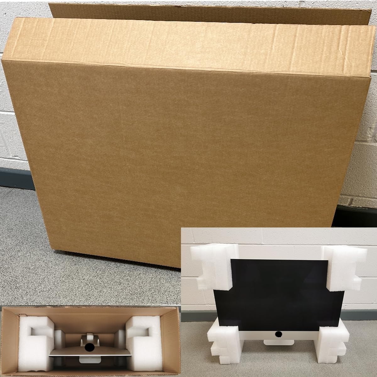 iMac 27" heavy duty shipping box + Poly inserts - Brown Storage transport
