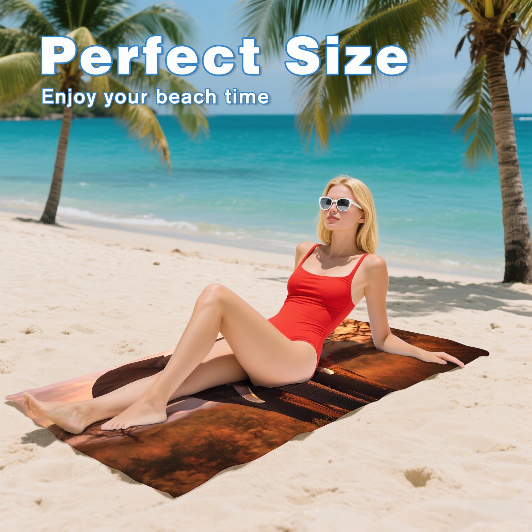 Serviette de Plage XXL Microfibre éléphant Animaux Africains, Drap de Plage Séchage Rapide Anti Sable & Légère, Serviette de Bain Grande Taille 150x200 cm, Accessoire & Cadeau été