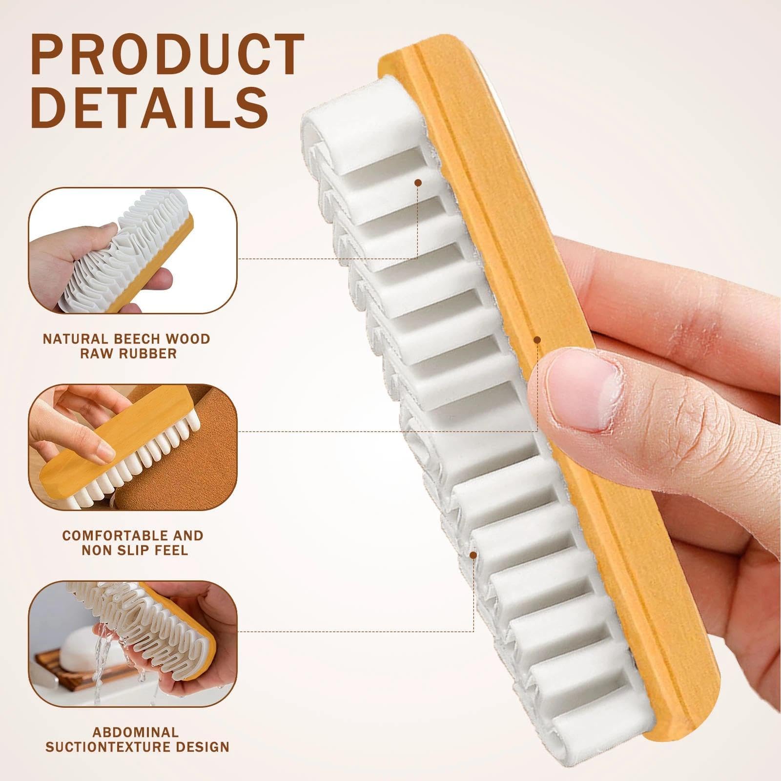 Kit de Brosses à Chaussures pour Daim, Brosse à Daim en Crêpe avec Gomme de Nettoyage, Kit de Nettoyage pour Daim et Nubuck
