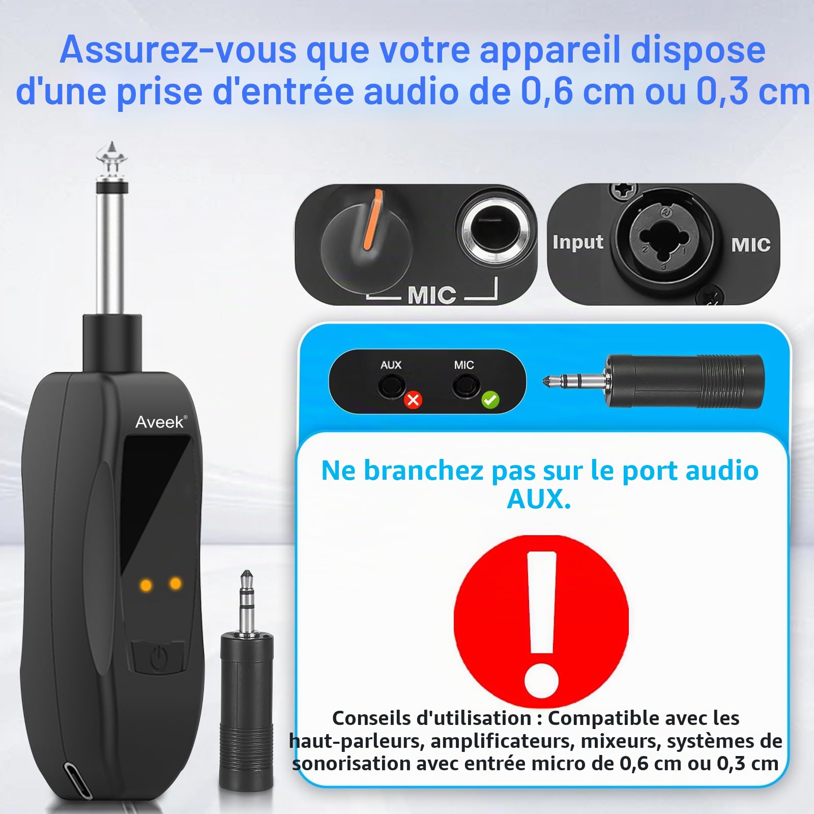 Aveek Microphone sans Fil Rechargeable,2.4GHz de Microphone Dynamique pour Karaoké, Fête, Mariage, Église, Réunion, Discours, Classe, Microphones Unidirectionnels, Gris et Rouge, 2 Pièces