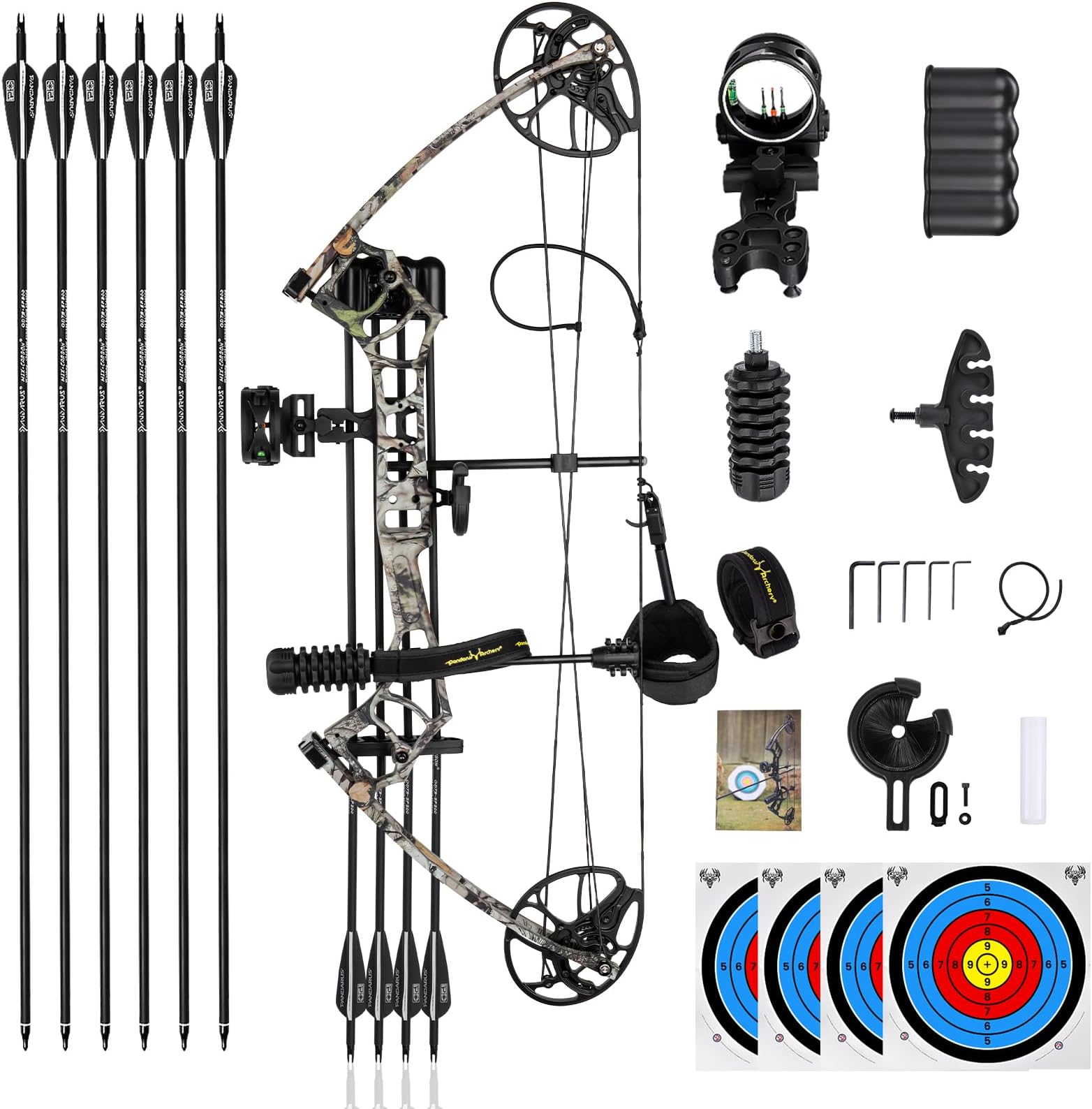 Archery Ready to Hunt Compound Bow Package for Adults and Teens,25"-31" Draw Length,0-70 Lbs Draw Weight Adjustable,up to 320 fps,Made in USA,Lightweight Design P3 Bow,2025 New