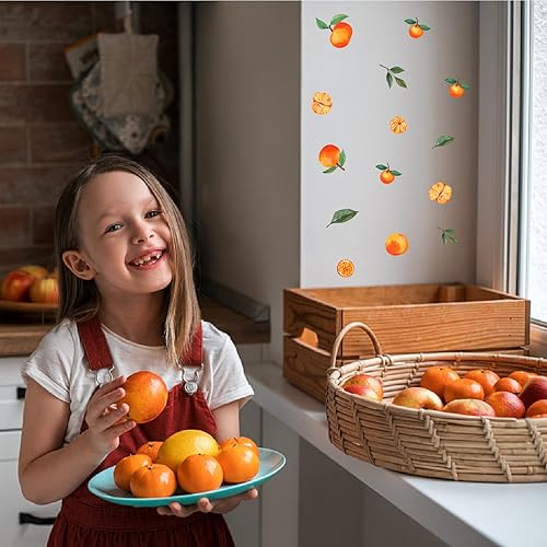 Miniatura 10 de SUPERDANT 2 hojas de calcomanías de pared de flores coloridas hojas y ramitas de PVC autoadhesivas para pared, arte de pared extraíble para