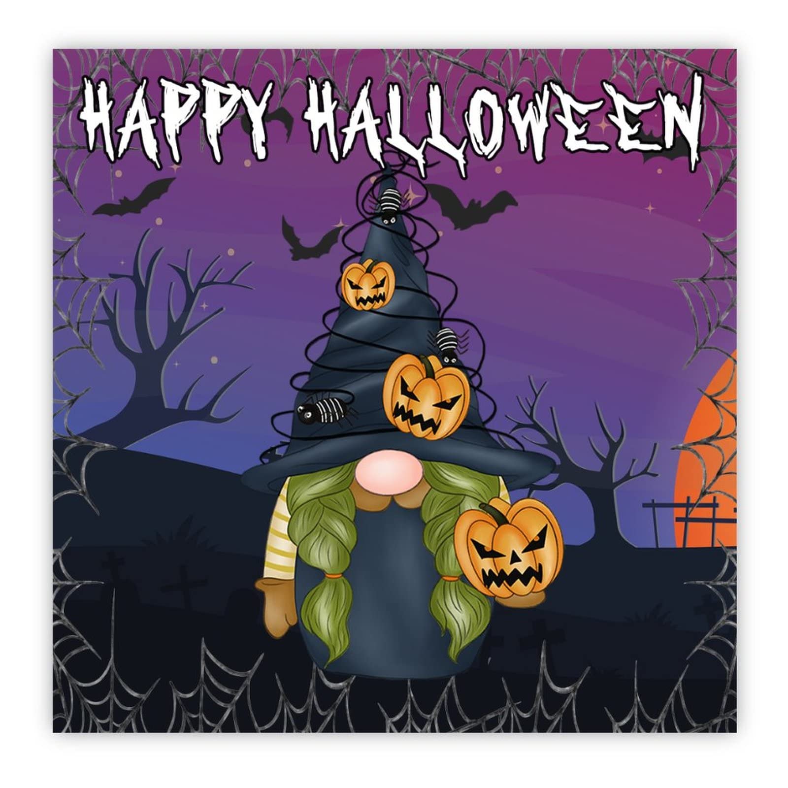 Panneau mural en bois Happy Halloween 40x40 cm pour decoration de ferme