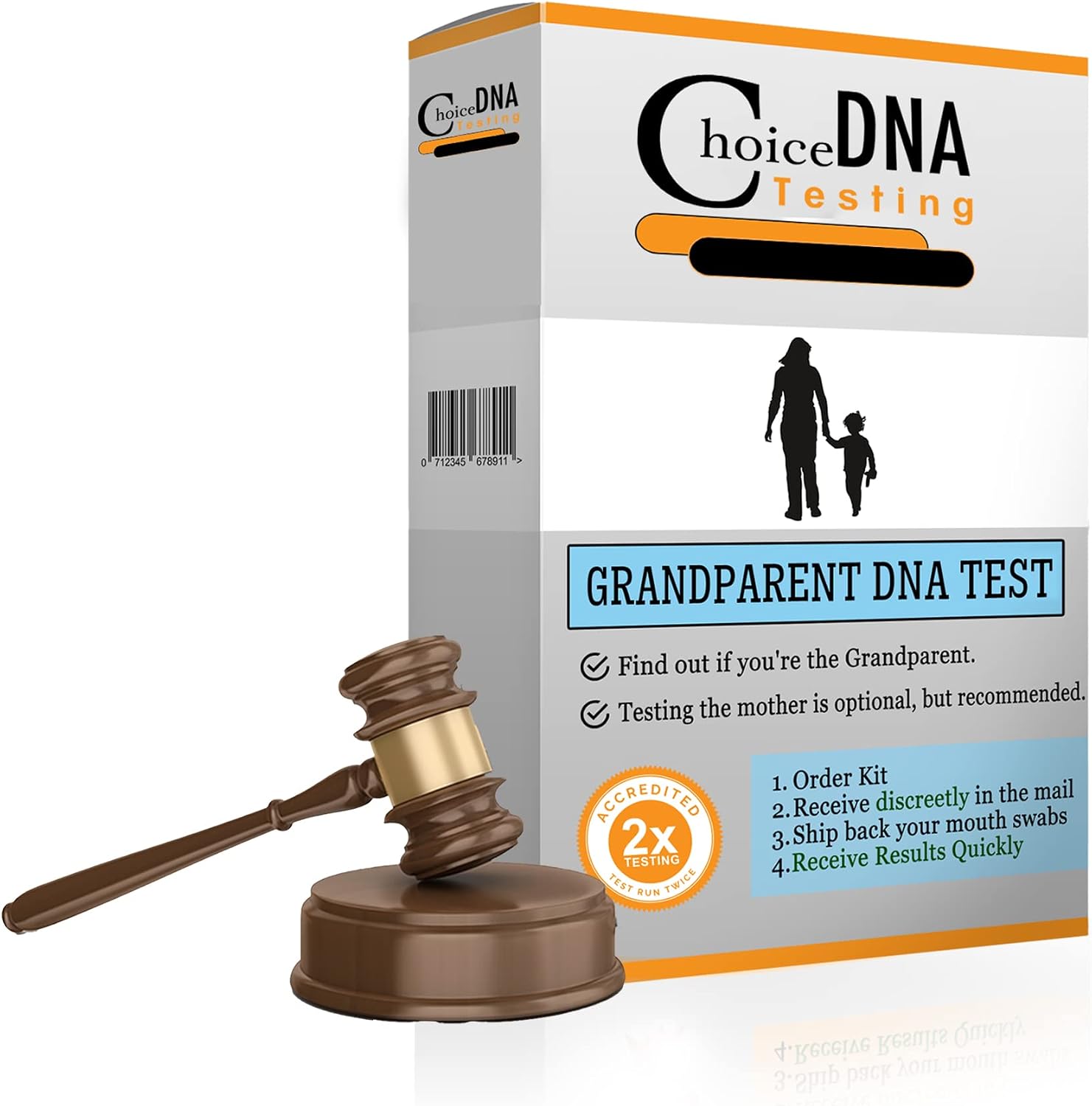 Choice DNA Grandparent DNA Testing, with Chain of Custody and Local Clinic Collection Included, DNA Results with All Lab Fees Included, Results in 2-6 Business Days
