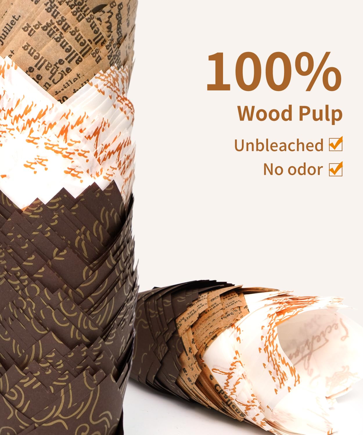 Caissettes Muffins Papier Tulipe 200 Pièces Naturel Non Blanchi Taille Standard