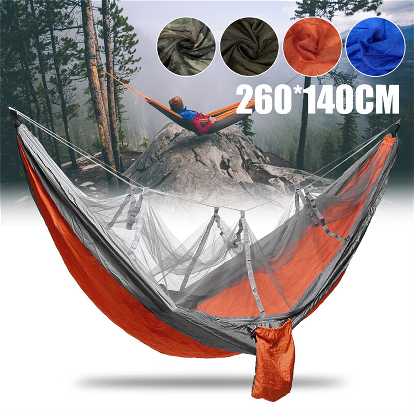 Altalene Amaca da campeggio ultraleggero con rete, Beach Swing Bed Hammock for zaino all'aperto sopravvivenza o viaggi Arrampicate e altalene (Color : Army Green)