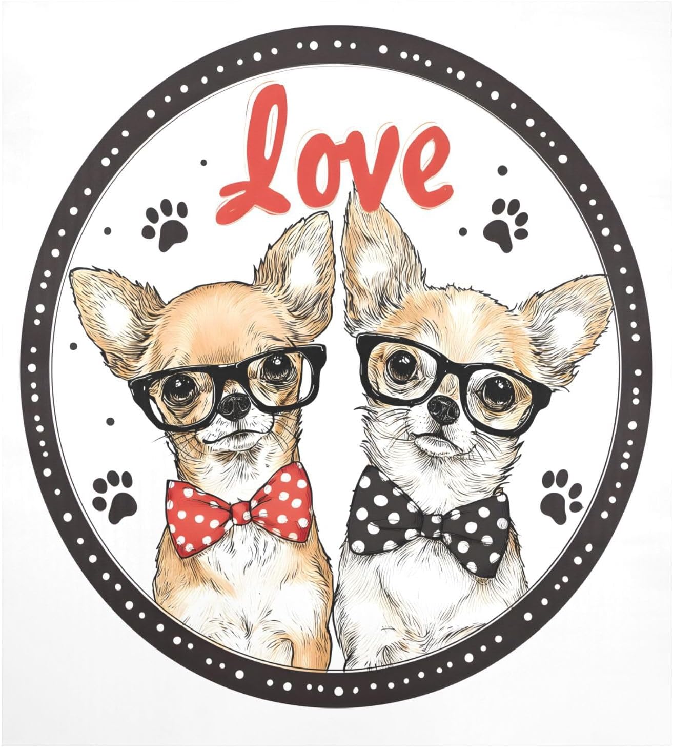 Dishwasher Magnet Cover Large Magnetic Stickers Love Dog Glasses Front Dishwasher Cover Reusable Decal for Home Kitchen Refrigerator Decorative Lid Washing Machine Laundry