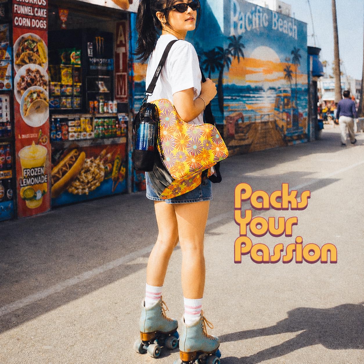Fydelity Cute Roller Skate Bags for Women; Ideal Quad Roller Skate Bag or Roller Skate Bags for Girls; Use as Ice Skating Bag, Figure Skating Bag, Ice Skate Bags for Girls w/Clip-On Water Bottle Bag