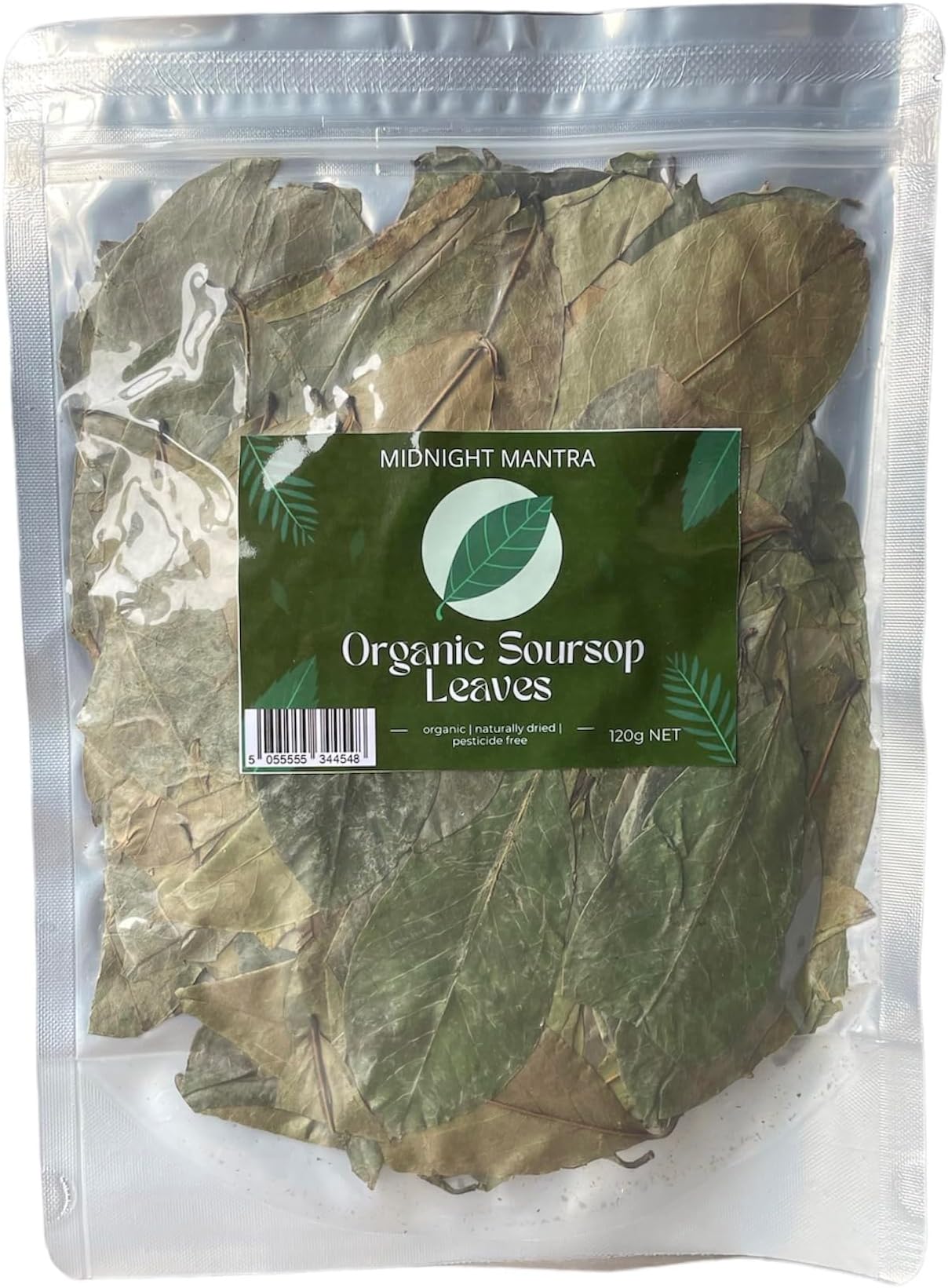 MIDNIGHT MANTRA 120g Organic Premium Whole Dried Soursop Leaves – 100% Natural – Loose Leaf Botanical – UK