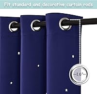 Vista 2 de NICETOWN Cortinas Opacas con Recortes de Estrellas para Dormitorio de Niños/Guardería, Cortinas de Tratamiento de Ventana con Aislamiento Térmico