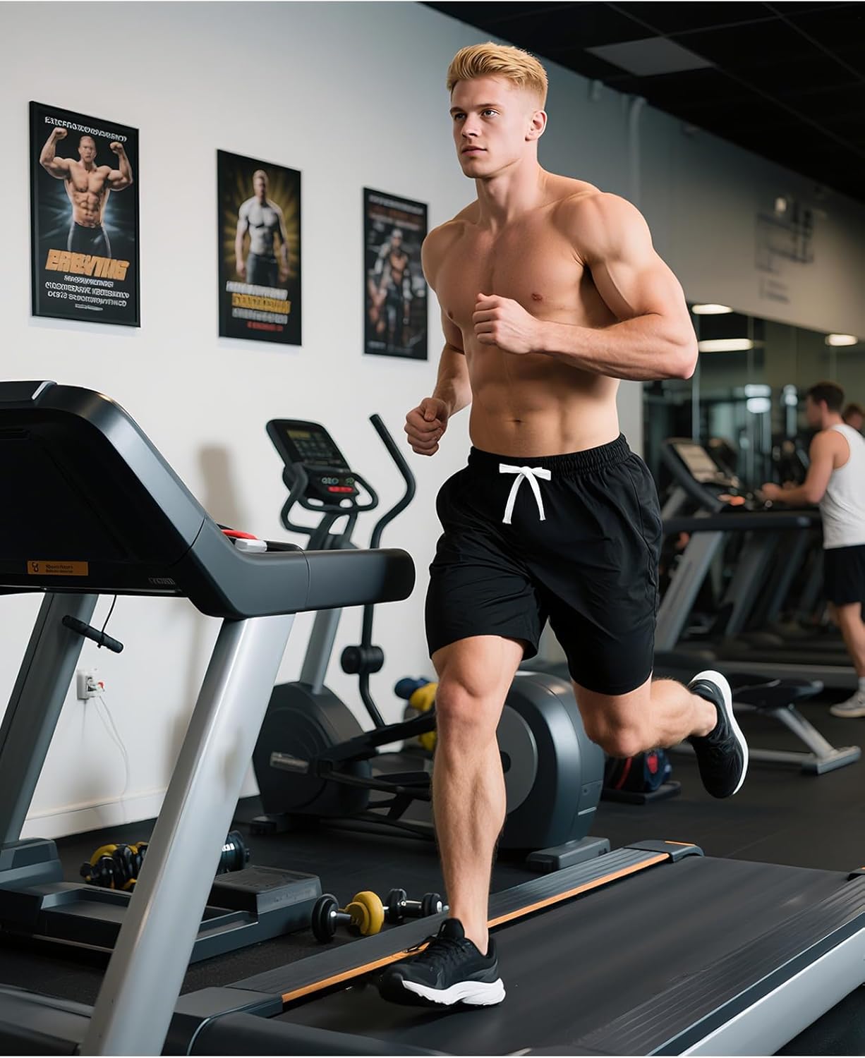 JIHUILAI Men's Sweat Shorts 7" Drawstring Elastic Waist Gym Workout Shorts Casual Athletic Jogger Shorts with Pockets, S-3XL - Image 4