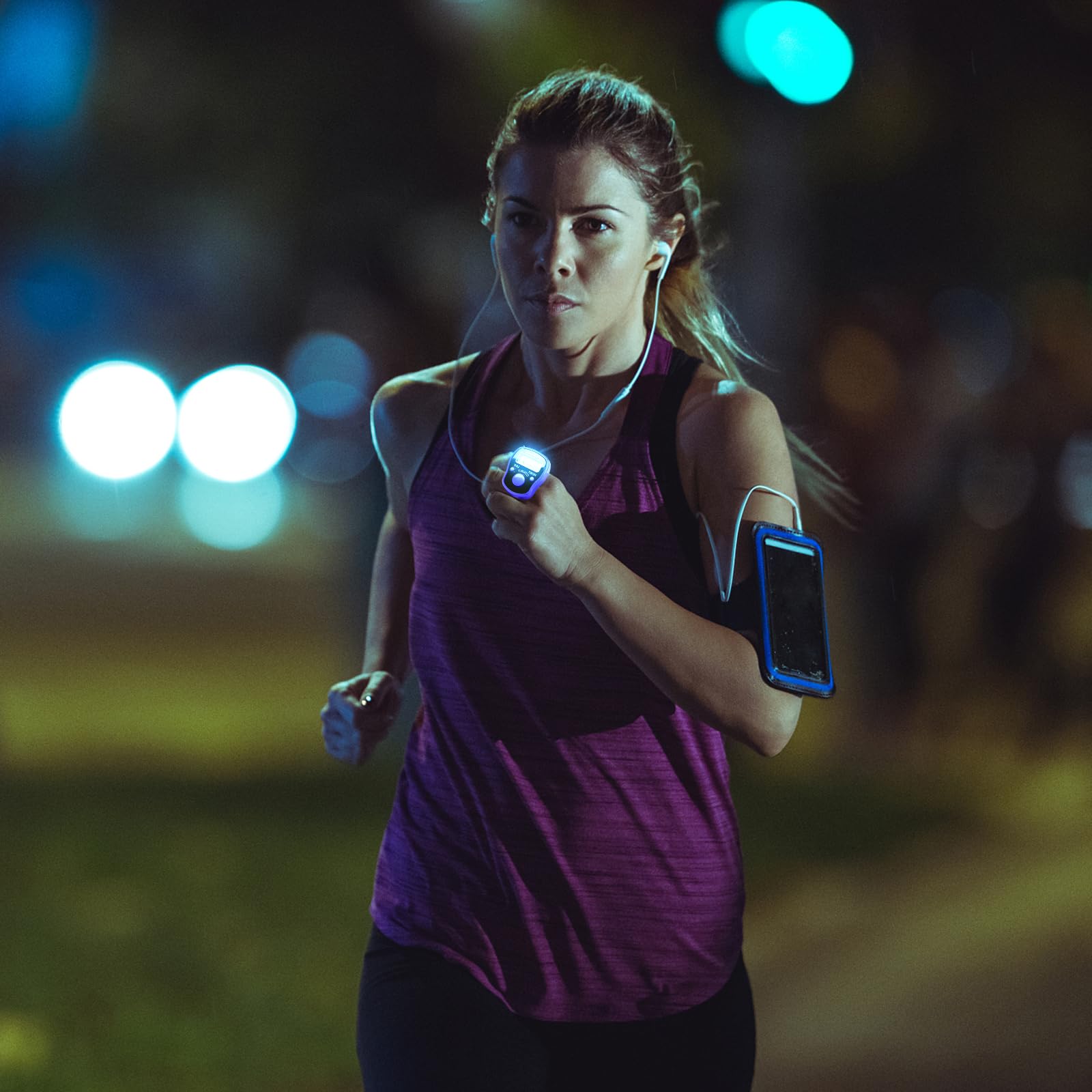 Mini Contador de Dedos LED Digital con Luz Nocturna Pantalla LCD para Golf