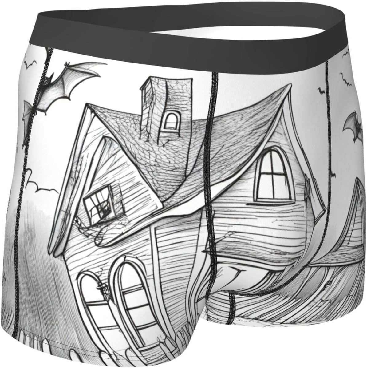 Halloween Flying Bats Print Men'S Boxer Briefs, Breathable Comfortable Mens Underwear With Soft Stretch Fabric
