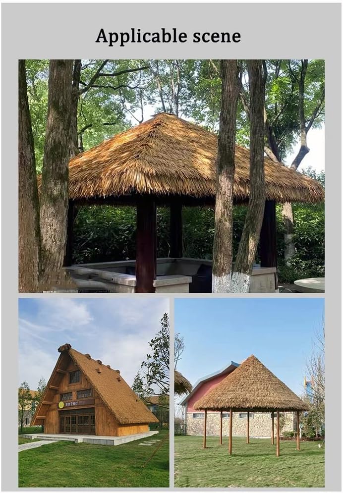 Palm Thatch Rolls 50x100cm/19.6" X 39.3" Roof Shingle for Tiki Hut Bar Garden Thatch Panel Fake Thatch Thatch Tile Palm Duck Boat Blinds(Yellow c,0.5x2m/1.64X6.56ft)