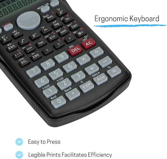 Mr. Pen Science 2 Line Calculator - Fractional & College Math Calculator for Students & Engineers