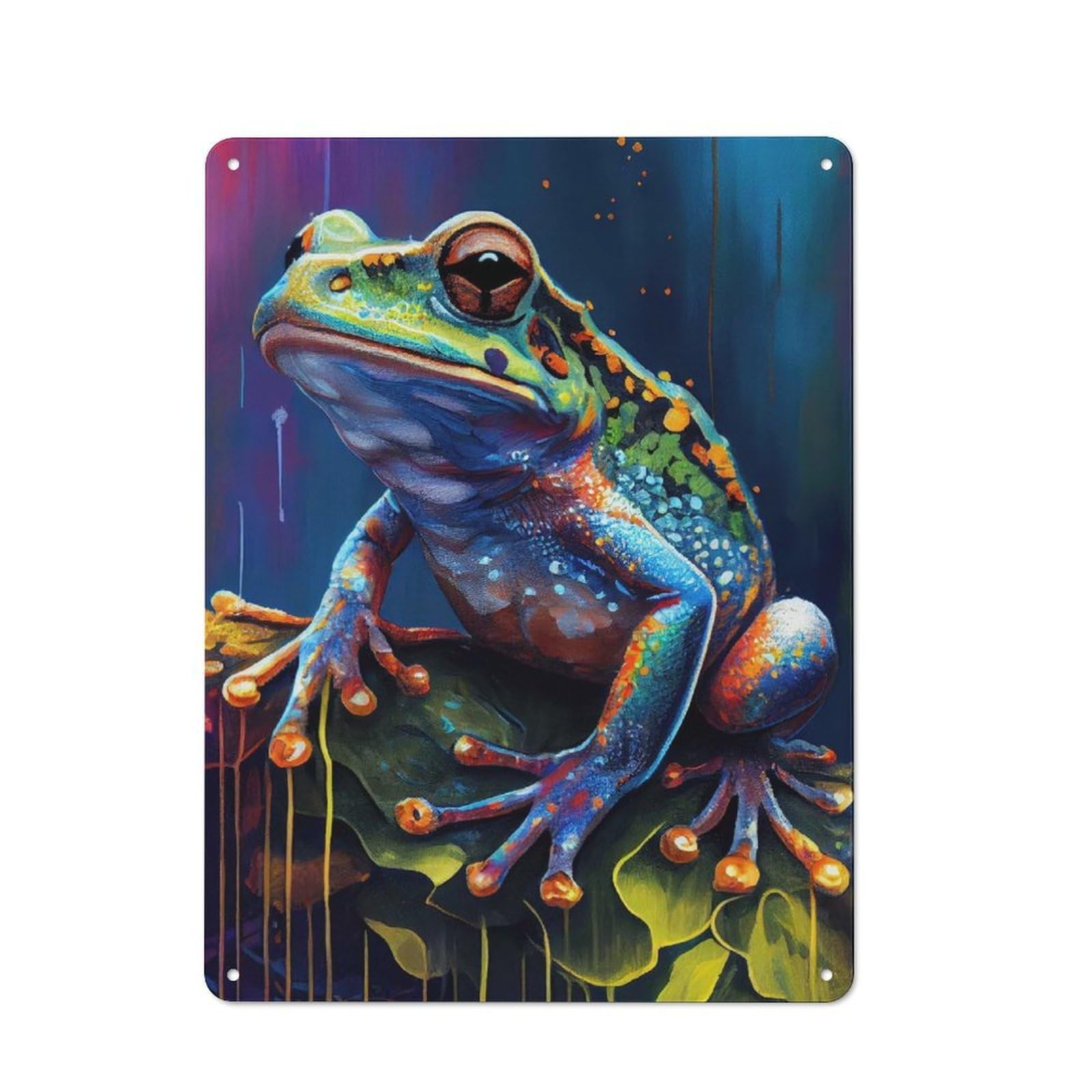 Junmoney The According Frog Rustic Tin Sign 40X30cm Featuring For Bar Or Restaurant, A Housewarming Gift For Bar Decor Enthusiasts