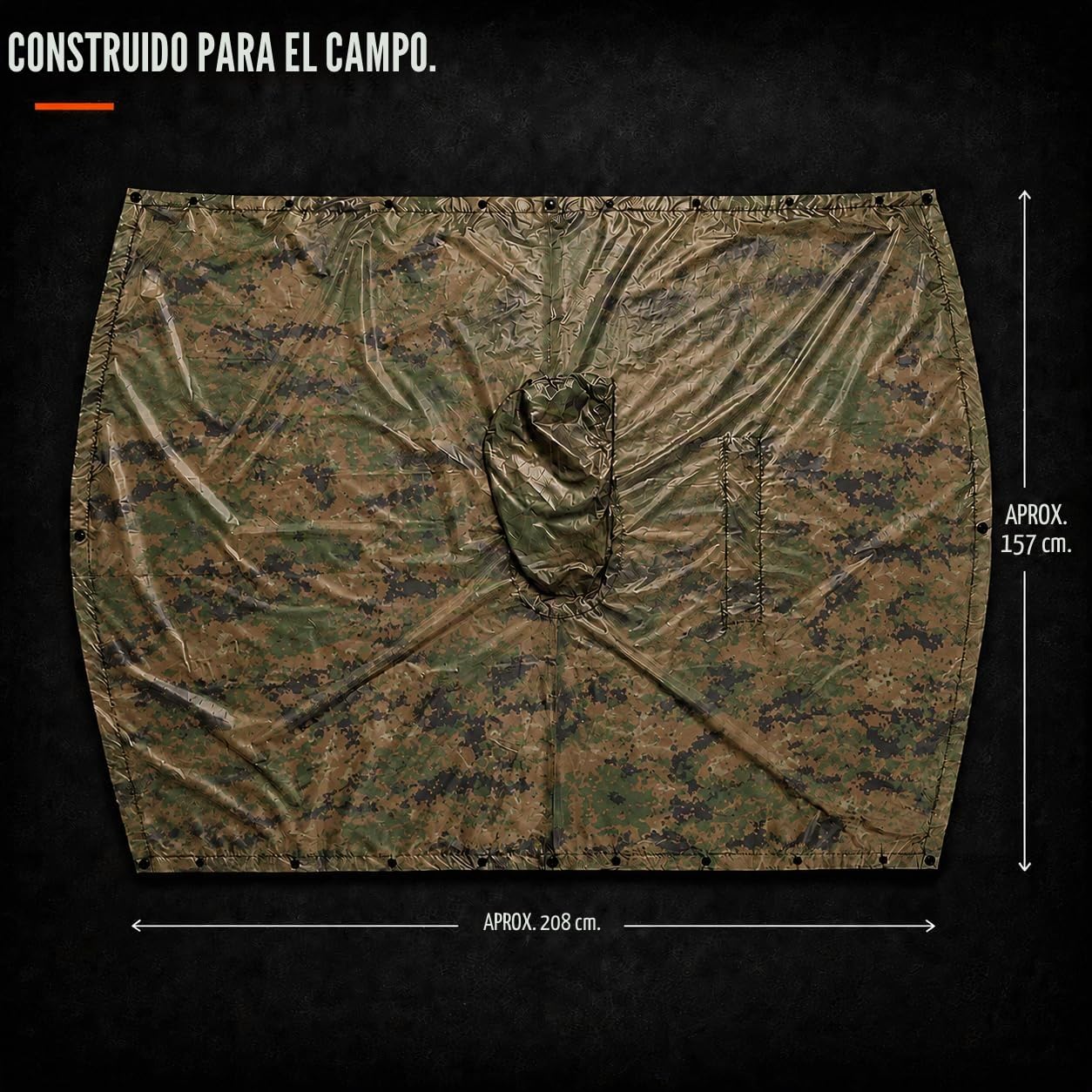 USGI Industries - Poncho de estilo militar multiusos, material ripstop (antidesgarro), de camuflaje, para lluvia