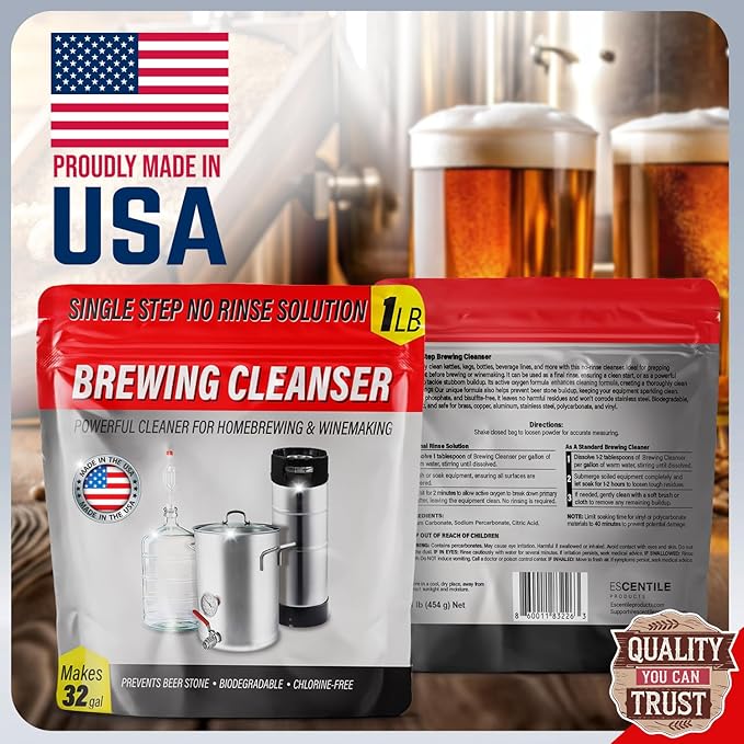 Limpiador de Cerveza Sin Enjuague - 1 Libra - Hecho en USA miniatura 9