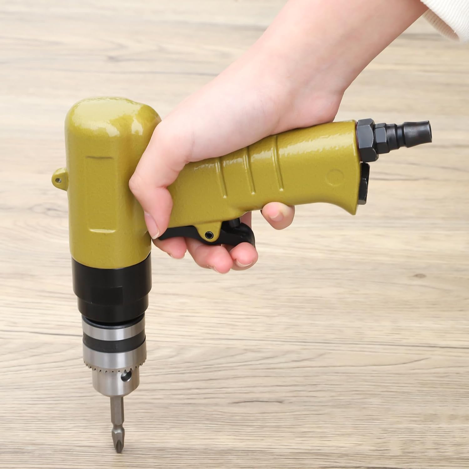 1/4" Pneumatic Screwdriver, Forward and Reverse Air Power Screwdriver, 9000Rpm Air-Powered Screwdriver with Stepless Speed Control and High Torque