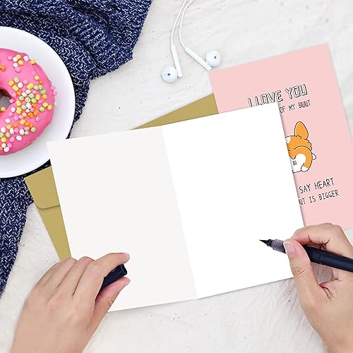 Miniatura 4 de Corgi - Tarjeta de cumpleaños para novio y marido, tarjeta de humor para el día de San Valentín para esposa, novia, divertida tarjeta de aniversario