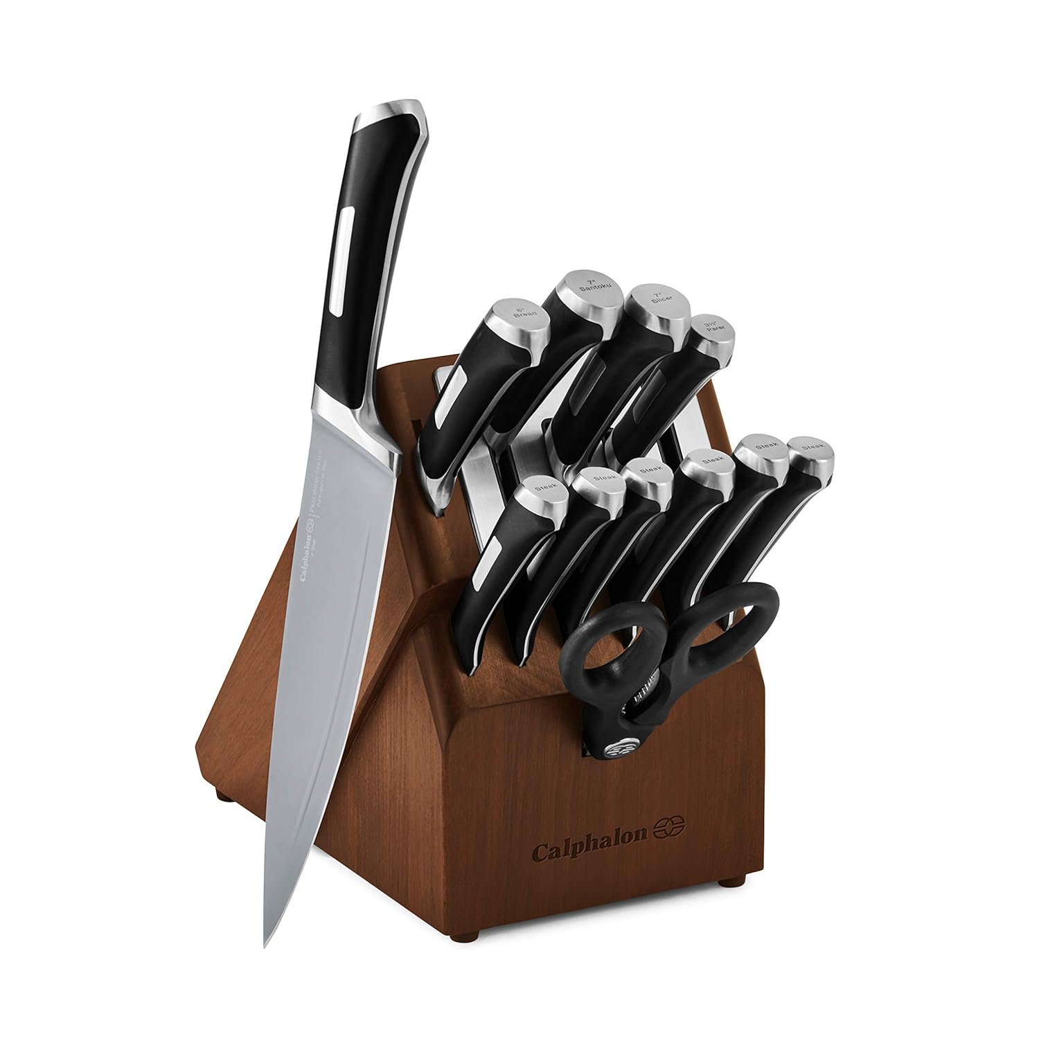 Calphalon Kitchen Knife Set with Self-Sharpening Block 13-Piece NonStick Knives